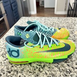Nike Green KD GS 'Liger' Basketball Shoes Youth (Size: 7Y) 599477-302 Low Top